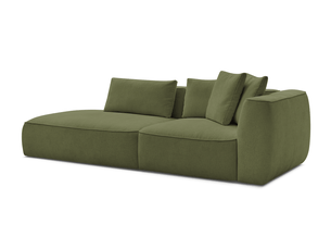 Canapé droit fixe BOBOCHIC LEOPOLD 3 places Tissu vert