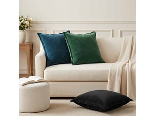 Lot de 2 coussins avec oreiller, coussins décoratifs houten noir fløjl cf51076