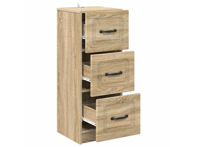  Armoire de rangement bureau, armoire à tiroirs chêne sonoma 33 x 34,5 x 87 cm  - Conforama E