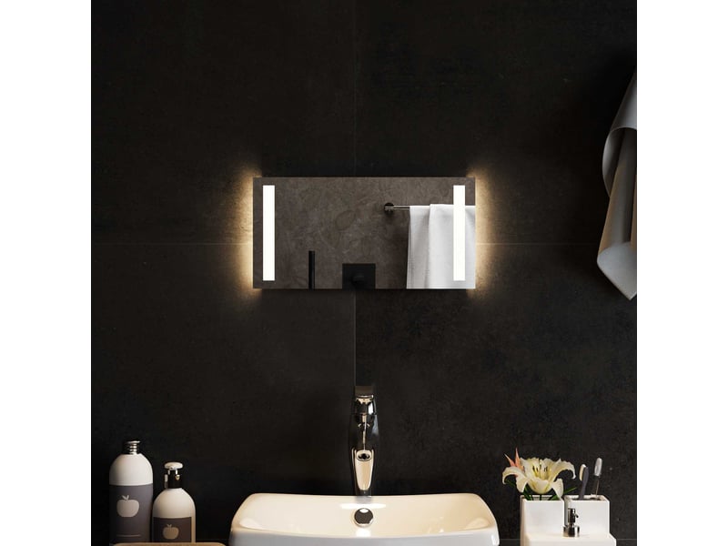  Miroir de salle de bain, miroir de toilette led transparent 40 x 20 cm verre trempé cf62571  - Conforama C