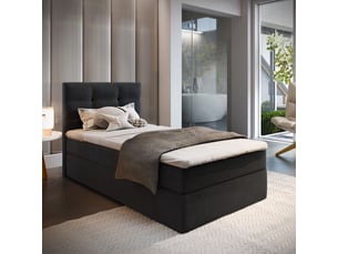 Lit avec rangement 100x200 cm <strong>MASSENO</strong> <strong></strong> coloris noir