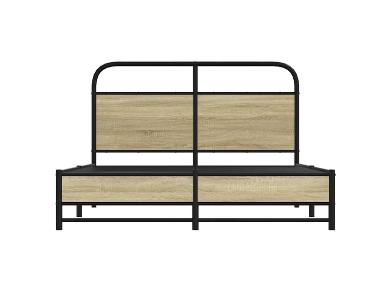  Lit double- lit adulte -  cadre de lit sans matelas 135x190 cm chêne sonoma  - Conforama D