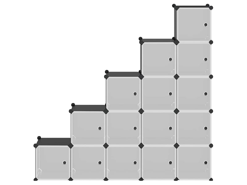  Cubes de rangement 15 pcs avec portes noir pp  - Conforama E