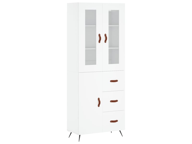  Buffet haut - bahut - meuble de rangement blanc 69,5x34x180 cm bois d'ingénierie  - Conforama A