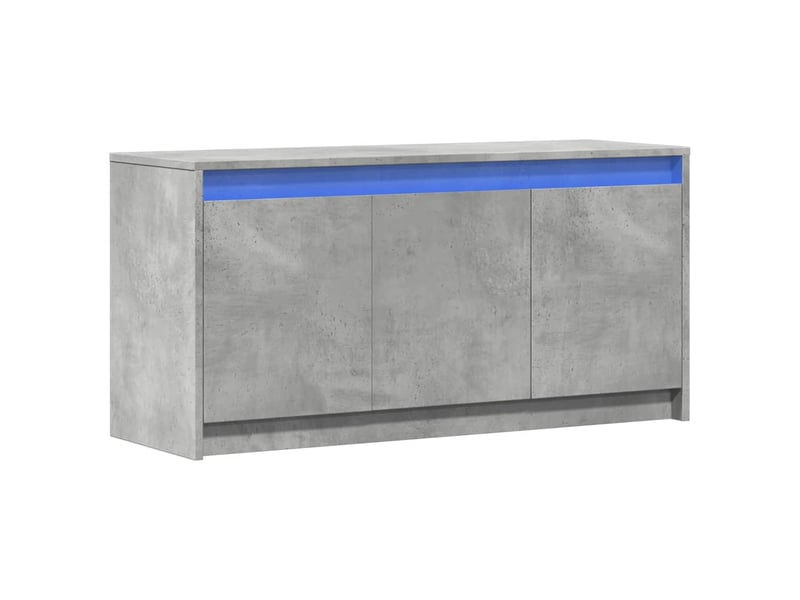  Meuble tv - banc tv - meuble de rangement avec led gris béton 100x34x50 cm bois d'ingénierie  - Conforama C