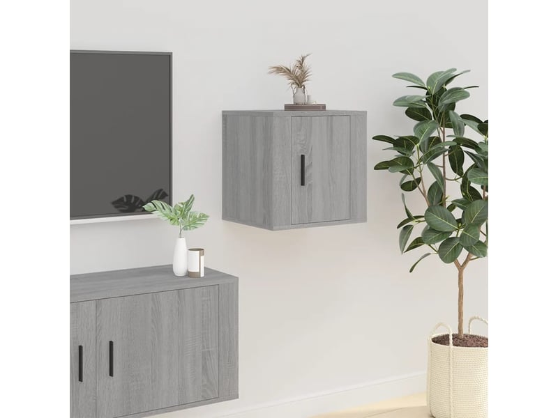  Meubles tv - banc tv - meuble de rangement muraux 2 pcs sonoma gris 40x34,5x40 cm  - Conforama C