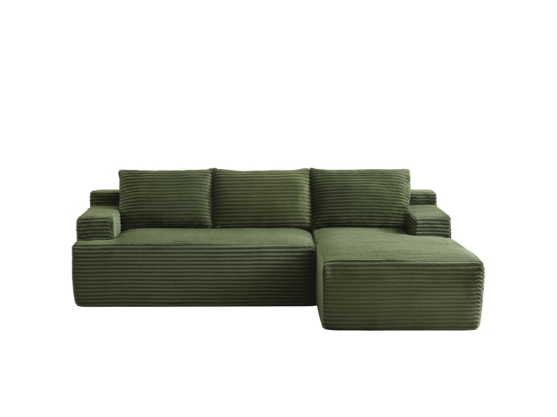  Canapé d’angle en l style nuage sans structure rigide – assise profonde, sans montage, 66×283×152 cm, vert  - Conforama A