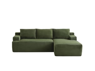 Canapé d'angle compressé droit fixe <strong>BGSRYAO</strong> <strong></strong> 4 places Velours vert