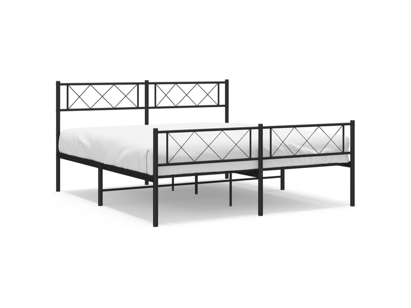  Lit double- lit adulte -  cadre de lit métal sans matelas avec pied de lit noir 140x190cm  - Conforama A