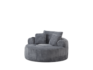Fauteuil fixe WISHDOR  Velours côtelé gris vendu A l'unité