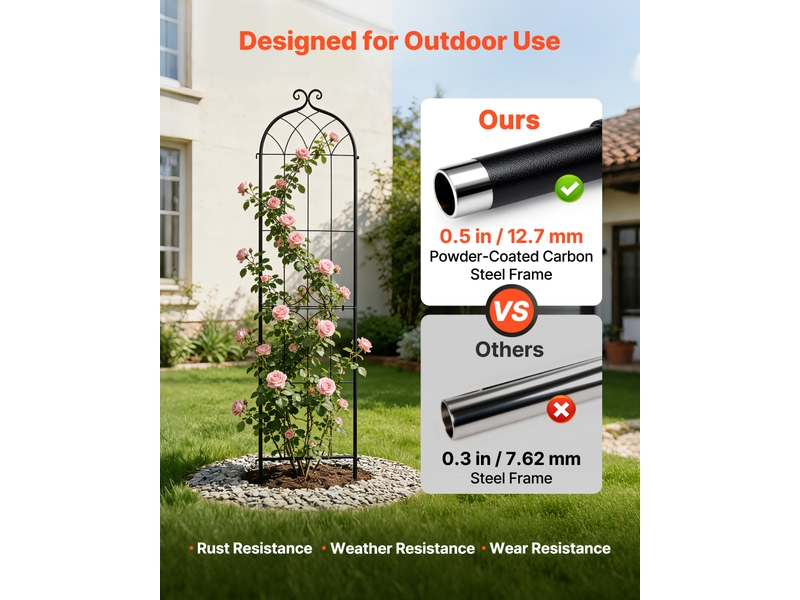  Vevor treillis de jardin support de plante grimpante métal 52,5x220 cm lot de 6  - Conforama C