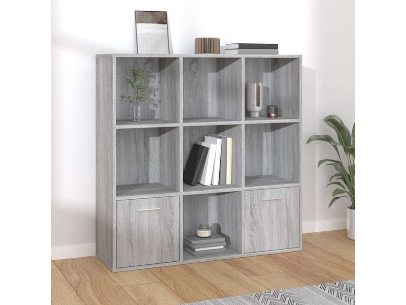  Bibliothèque, armoire à livres sonoma gris 98x30x98 cm  - Conforama B