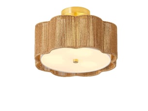 Plafonnier en rotin  or  luminaire de plafond rond au style vintage