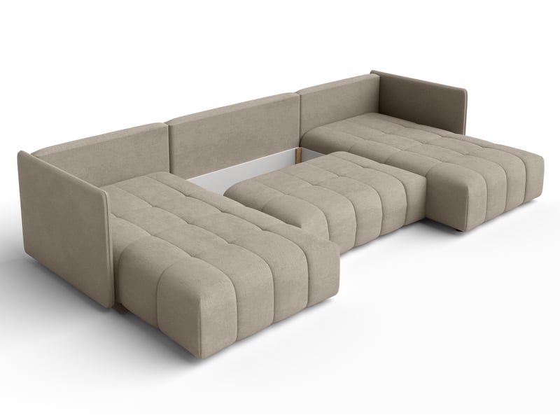  Canapé panoramique convertible veliro u marron clair 353 cm VeliroU - Conforama E