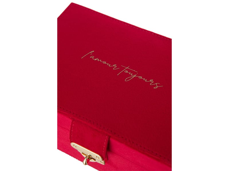  Boîte à bijoux à compartiments oto 21cm rouge  - Conforama E