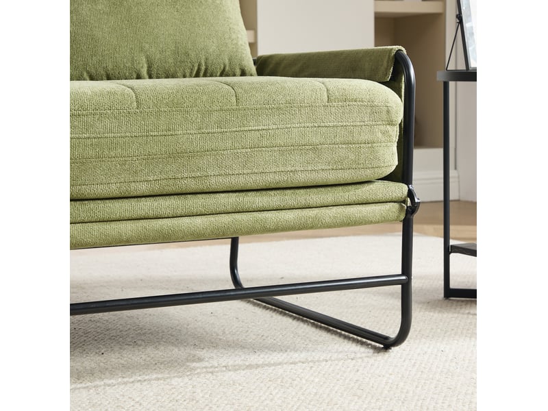  Canapé convertible 2 places 104x85x92 cm cadre en métal vert olive  - Conforama D