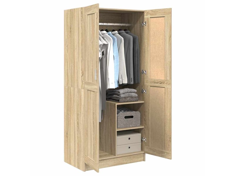  Garde-robe chambre, armoire de rangement chêne sonoma 82,5x51,5x180 cm bois d’ingénierie  - Conforama D