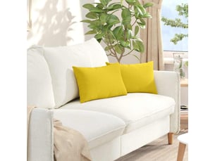 Lot de 2 coussins de canapé, coussins décoratifs tissu jaune clair 50 x 30 cm cf58890