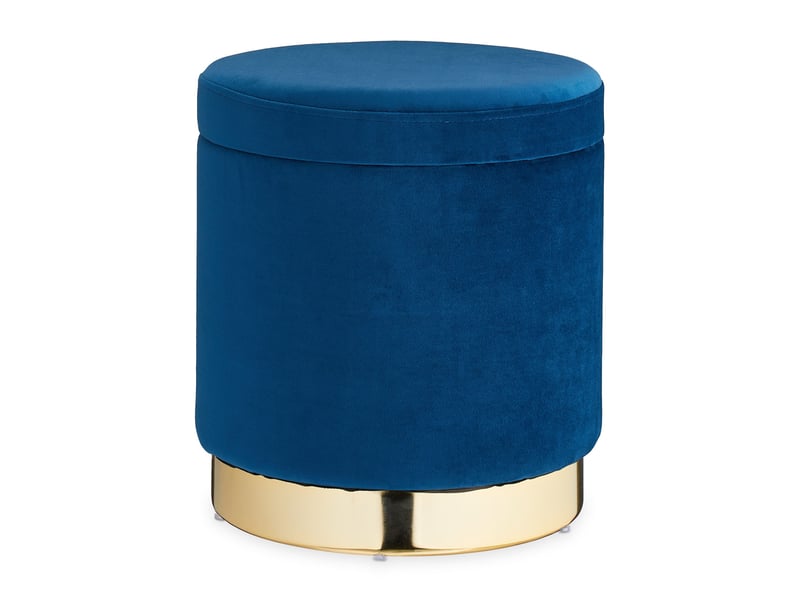  Pouf coiffeuse élégant avec rangement 40 x 40 x 40 cm en velours bleu 13_0008314  - Conforama A