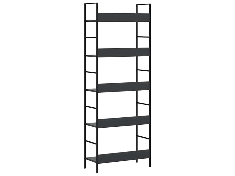  Bibliothèque à 5 niveaux, armoire à livres noir 60x27,6x158,5cm bois d'ingénierie  - Conforama E
