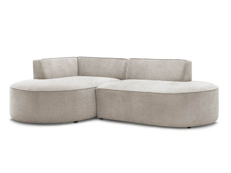  Bobochic canapé d'angle fixe rousseau tissu texturé beige  angle gauche ROUSSEAU - Conforama A