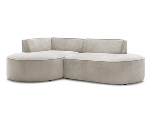 Canapé d'angle gauche fixe BOBOCHIC ROUSSEAU 4 places Tissu Beige