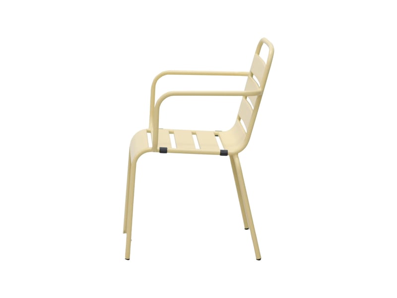 Lot de 2 chaises de jardin en métal crème avec accoudoirs - baca - Conforama C