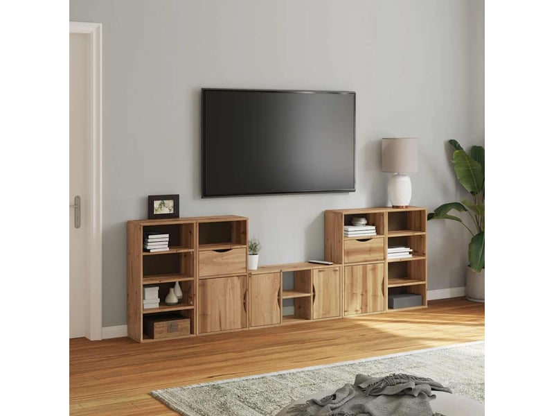  Meubles tv - banc tv - meuble de rangement 5 pcs avec rangement odda bois de pin massif  - Conforama C