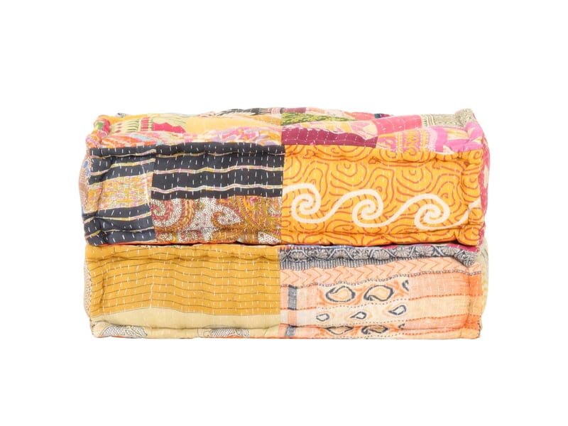  Coussin de sol pouf repose-pieds 60x70x36 cm en tissu patchwork dec021303  - Conforama C