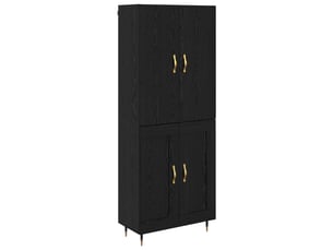 Buffet - haut armoire chêne noir 69,5 x 34 x 180 cm bois d'ingénierie