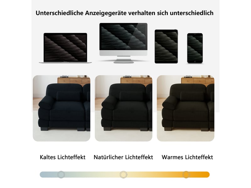 Canapé 2 places modulable,194x88,5x94 cm,velours côtelé,noir - Conforama D