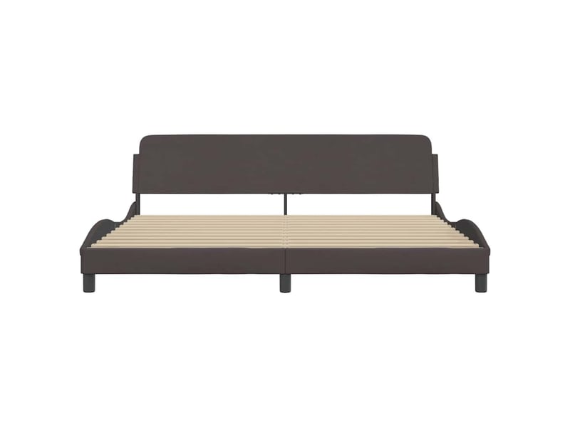 Lit double- lit adulte -  cadre de lit dover marron foncé 200x200 cm tissu  - Conforama C