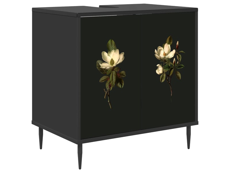  Armoire de salle de bain, meuble de rangement bremen chêne noir 60x40x61 cm  - Conforama A