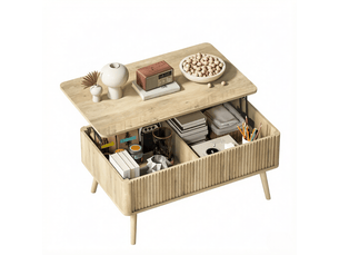 Table basse rectangulaire coloris bois clair <strong>HAUSS SPOLE</strong> <strong></strong> - 56 cmx91 cm