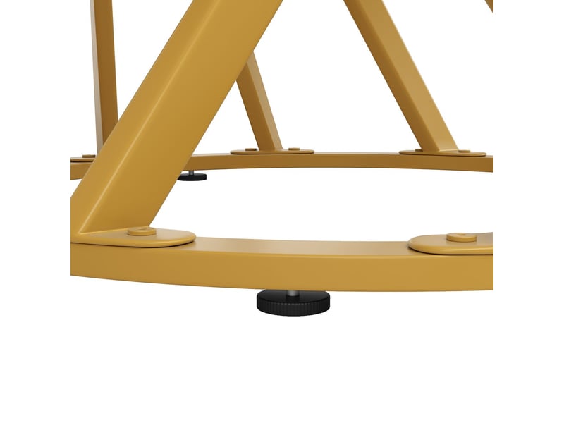  Table de cuisine 80x80x76, plateau laqué brillant table à manger, structure métal robuste, support 60 kg, pieds réglables  - Conforama D