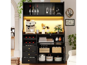 Buffet 5 porte(s) 3 tiroir(s) <strong></strong> <strong></strong> - 120 cm coloris noir