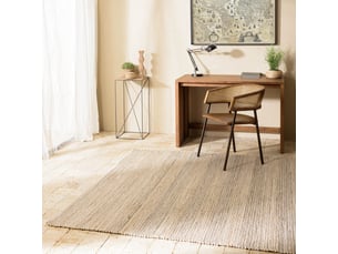 Quentin - tapis rectangulaire 300x400cm jute et coton couleur beigeblancnoir