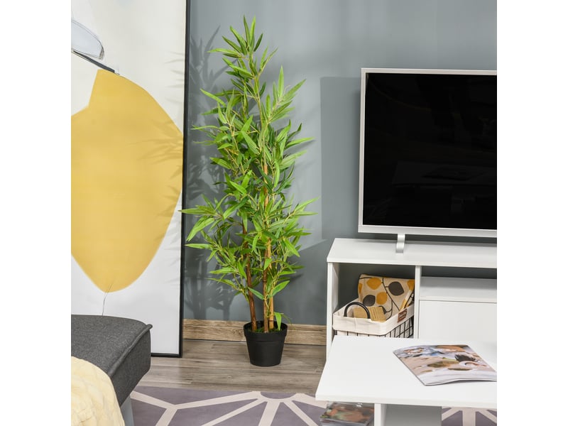  Bambou artificiel, plante artificielle, plante décorative en pot, arbre artificiel, décoration d'arbre, 120 cm  - Conforama C