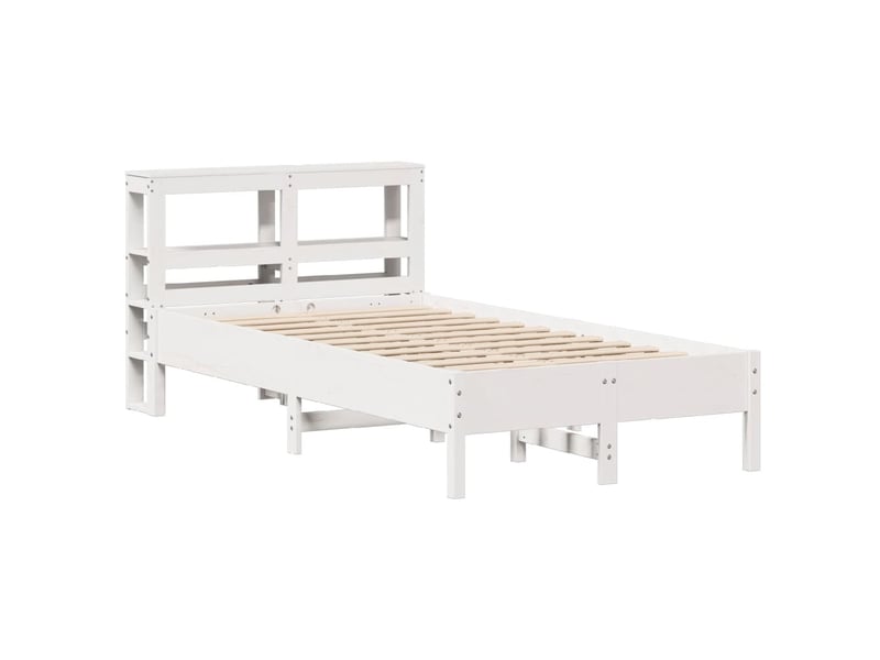 Lit double- lit adulte - cadre de lit sans matelas blanc 120x200 cm bois de pin massif - Conforama B