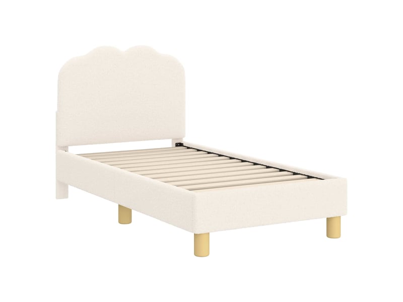  Lit simple- lit adulte -  cadre de lit pour tout-petit avec tête de lit crème 70 x 140 cm  - Conforama C