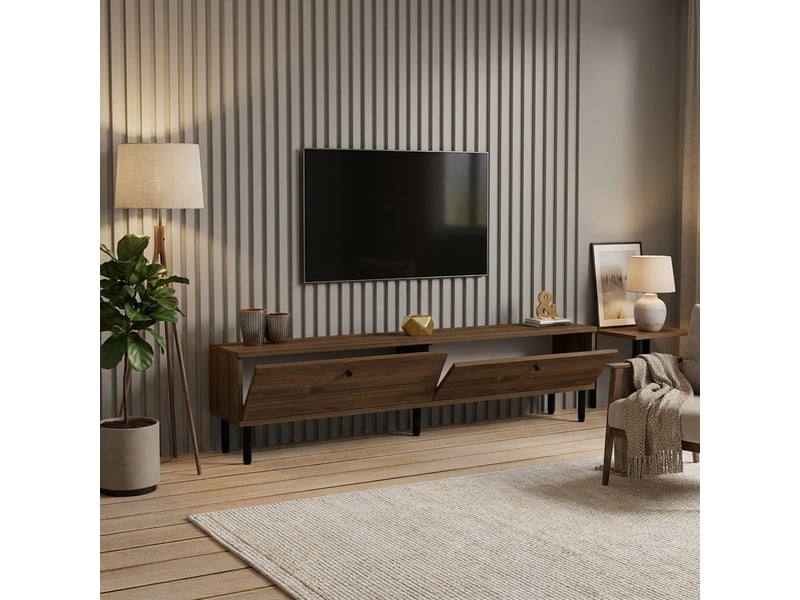  Meuble tv mobile nantes avec rangement et étagères  - Conforama C