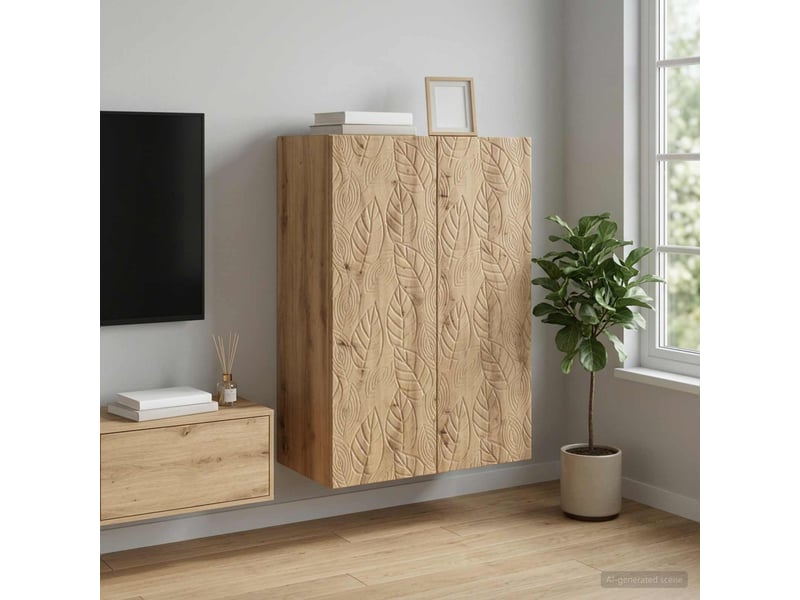  Armoire murale salon, meuble de rangement 66 x 34,5 x 90 cm bois d'ingénierie shl7211  - Conforama B