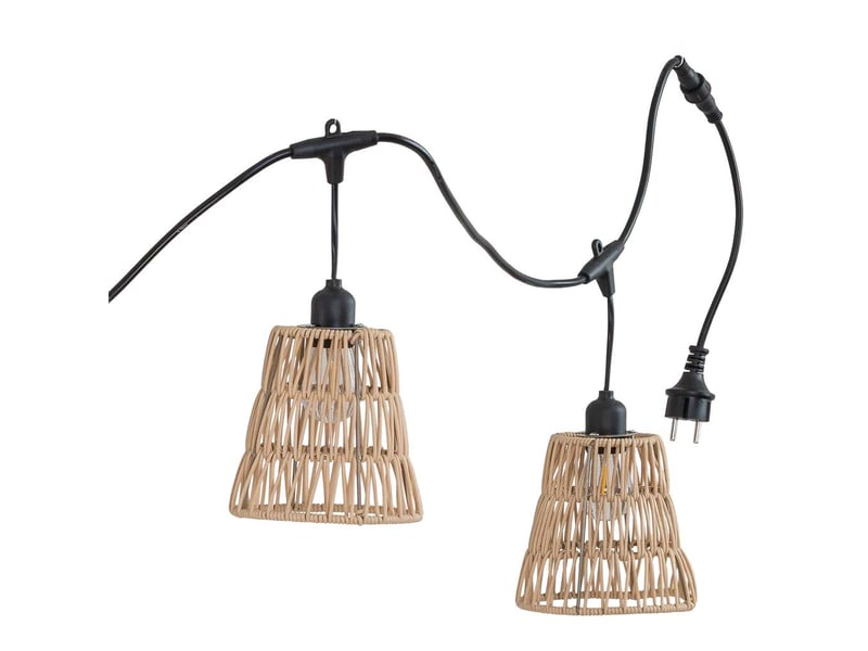  Guirlande de 10 lumières en plastique beige avec ampoule 500x14x14 cm (h)  - Conforama D