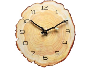 Horloge murale vintage « cernes d'arbre » de 14 pouces — mouvement à quartz silencieux — horloge murale décorative — aiguille des heures luminescente