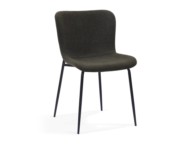  Lot de 2 chaises de salle à manger vert émeraude foncé en tissu et métal  - Conforama A