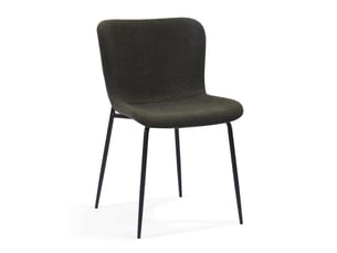 Lot de 2 chaises de salle à manger vert émeraude foncé en tissu et métal