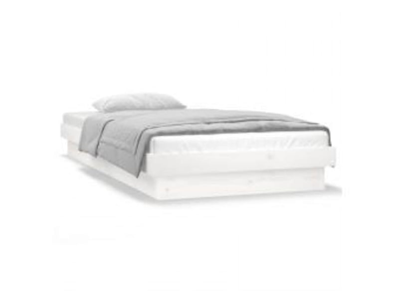  Lit simple- lit adulte -  cadre de lit à led sans matelas blanc 90x200 cm bois massif  - Conforama D