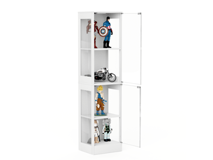 Vitrine coloris blanc 4 étagère(s) <strong>DESMIU</strong> <strong></strong> - 40 cmx165 cm