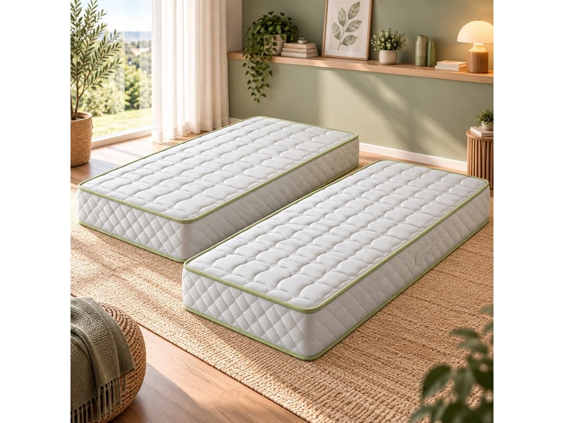 Lot de 2 matelas 90x200 x 23 cm - trs ferme - aertech 40 kg-m3 hr dernire gnration - trs respirant  - Conforama B