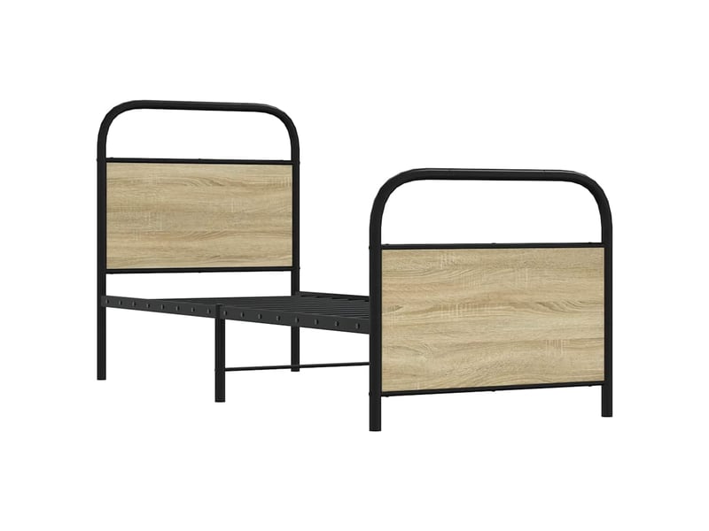  Lit simple- lit adulte -  cadre de lit sans matelas 80x200cm chêne sonoma bois ingénierie  - Conforama D